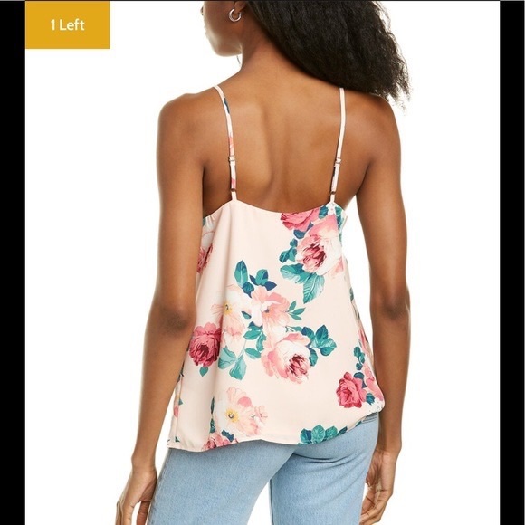 Socialite Nordstrom Scalloped Cami Pink Floral Small - Picture 2 of 5